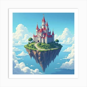 A Grand Castle Perched On A Floating Island In The Sky 1 Art Print