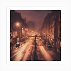 Urban Dawn Symphony Embracing Warmth In Long Exposure Art Print