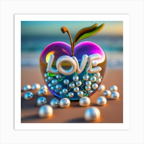 A Glass apple with pearls Art Print