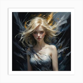 Girl With Long Hair 1 Art Print