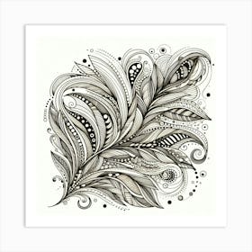 Feathers In Black And White Art Print