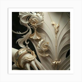 Gold Jewelry Mannequin Art Print