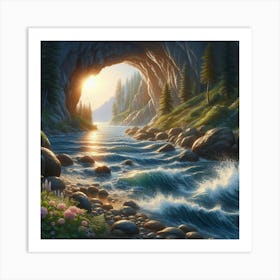 Secret Escape: Discover the Enchanting World of a Mountain Stream Art Print