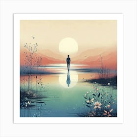 Man Standing In The Water Art Print