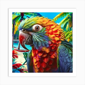 Parrot On The Beach Art Print