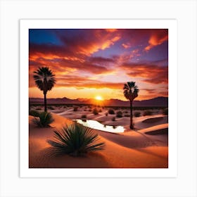 Sunset In The Desert 11 Art Print