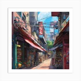 Street In Tokyo Art Print