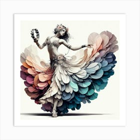 Dancer With Feathers Art Print