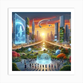 Futuristic Cityscape 6 Art Print