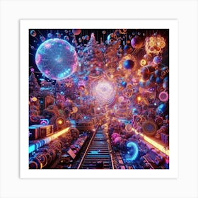 Psychedelic Train Art Print