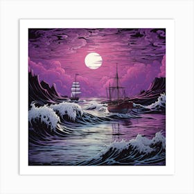 Ship At Sea Art Print