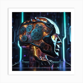 Futuristic Robot Head 14 Art Print