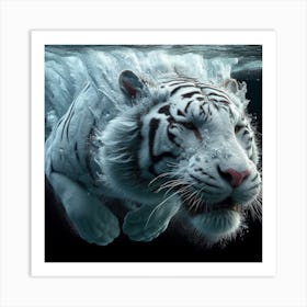 White Tiger Underwater 2 Art Print