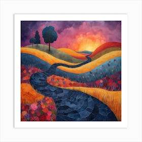 Sunset Road 1 Art Print