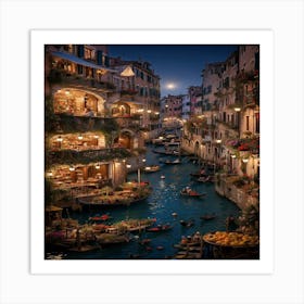 Venice At Night 1 Art Print