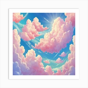 Pink Clouds In The Sky Art Print