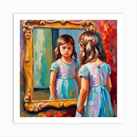 Girl In The Mirror Art Print