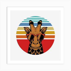 Giraffe With Sunglasses Art Print