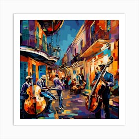 Jazz Musicians In New Orleans Art Print