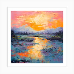 Canvas Symphony: Monet's Sunset Sonata Art Print