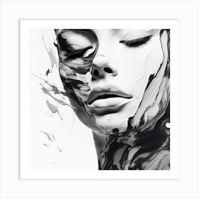 Black And White Portrait Of A Woman Art Print