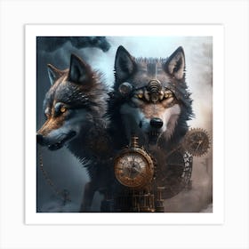 Steampunk Wolf 7 Art Print