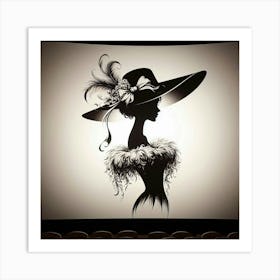 Silhouette of an elegant woman 5 Art Print