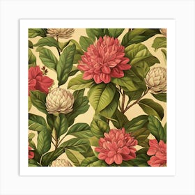 Seamless Floral Pattern Art Art Print