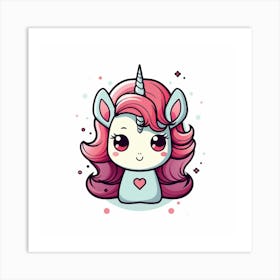 Unicorn With Rainbow Mane 30 Art Print