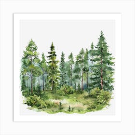 Watercolor Forest 4 Art Print