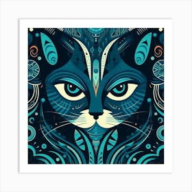 Psychedelic Cat Art Print