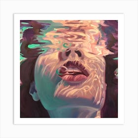 Sublime Immersion: Women's Beauty Submerged in Liquid Poetry Art Print