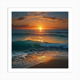 Sunset At The Beach Art Print