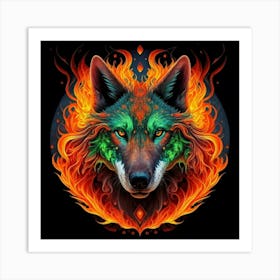 Fire Wolf Art Print