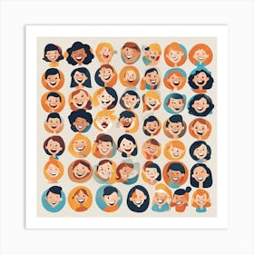 Group Of Smiling People Art Print