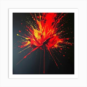 Red Splatter Painting Art Print