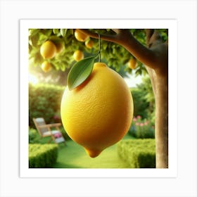 Lemon Tree In The Garden Art Print