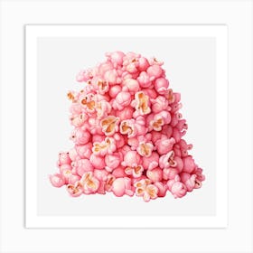 Pink Popcorn Isolated Art Print