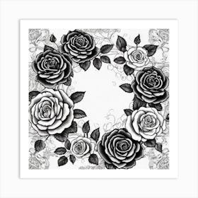 Roses In A Circle 2 Art Print