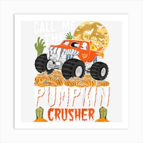 Kids The Pumpkin Crusher Halloween Monster Truck Art Print