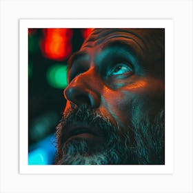 Close Up Of A Bearded Man at Wallstreet Art Print