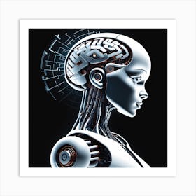 Woman With A Robot Head 2 Art Print