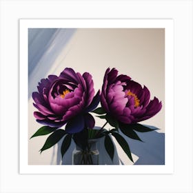 Two Purple Peonies Art Print