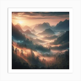 Sunrise In The Mountains 44 Art Print