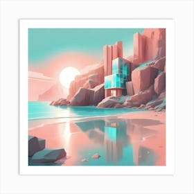 Surreal Geometric Building Complex Art Print