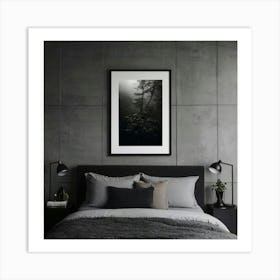 Black And White Bedroom 2 Art Print