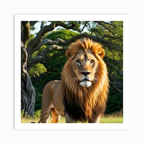 Lion In The Forest 2 Art Print