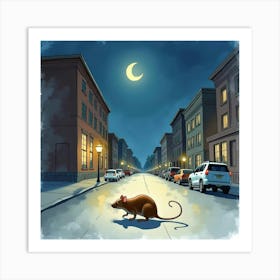 Rat On The Street 2 Art Print