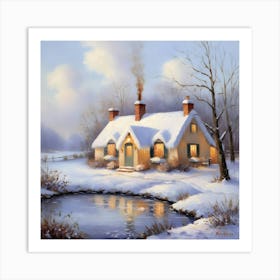 Winter Cottage Póster