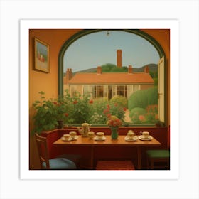 David Hockney Style. British Tea Room Series 7 Art Print